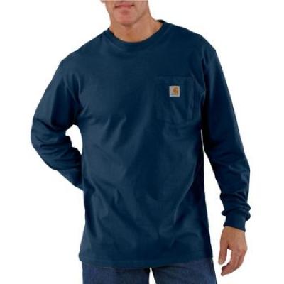 K126NVY LONG-SLEEVE POCKET TEE