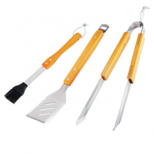 00325 BBQ SET =3pc-WOOD/SS******