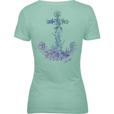 LADIES SHIRT S/S = ANCHORED